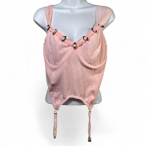 Dolls Kill Other - Dolls Kill Sugar Thrillz Bustier Corset in Rose Pink